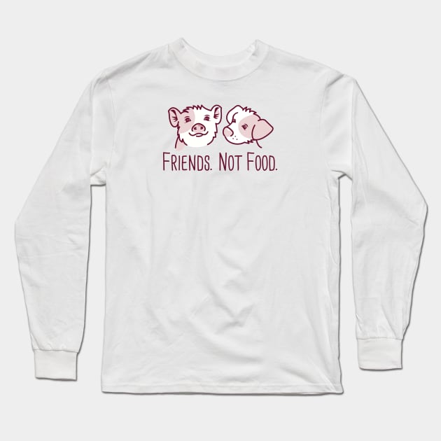 Pig and dog friends Long Sleeve T-Shirt by crealizable